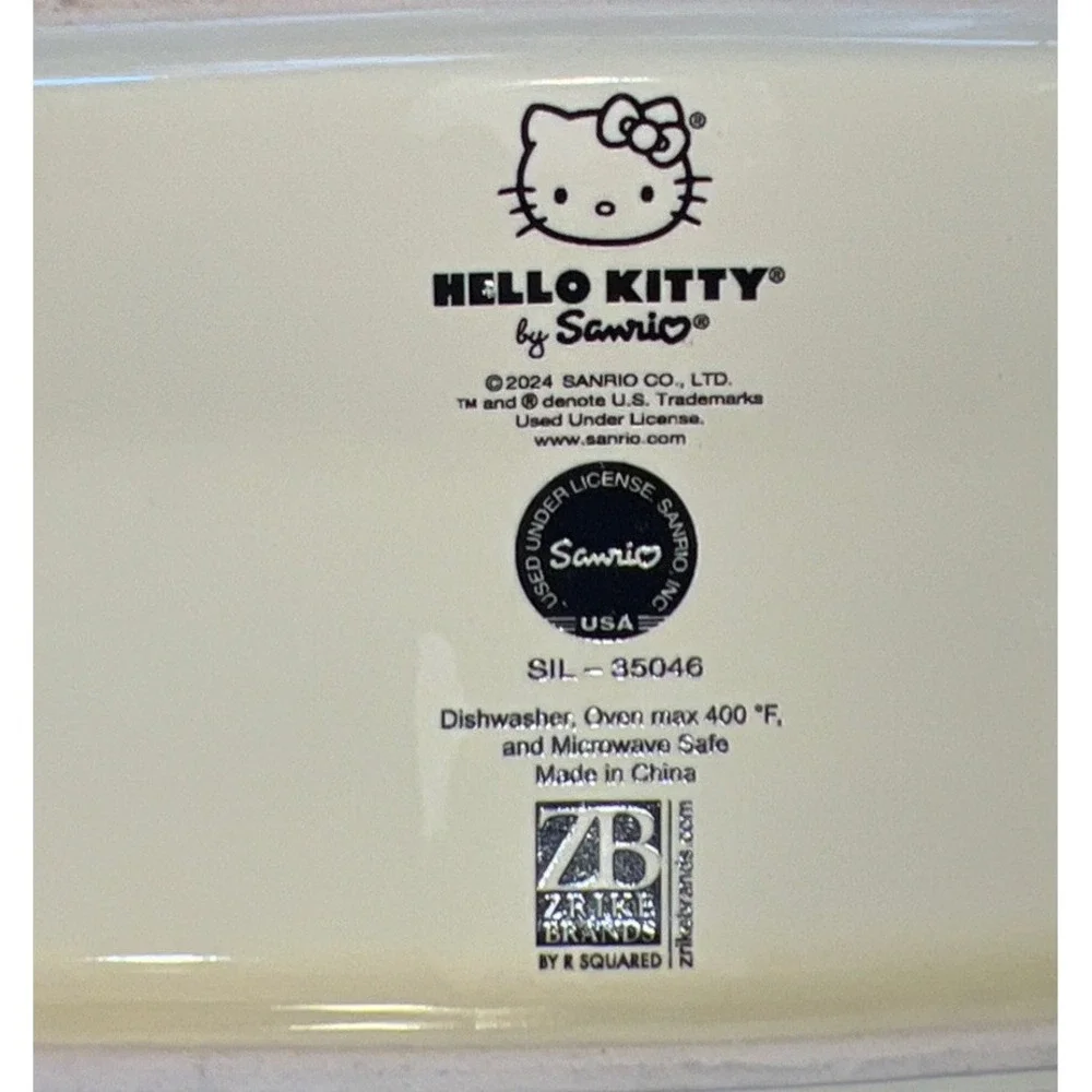 Hello Kitty Xmas Let It Snow Globe Rectangular Loaf Pan Holiday Ceramic ZRike‎